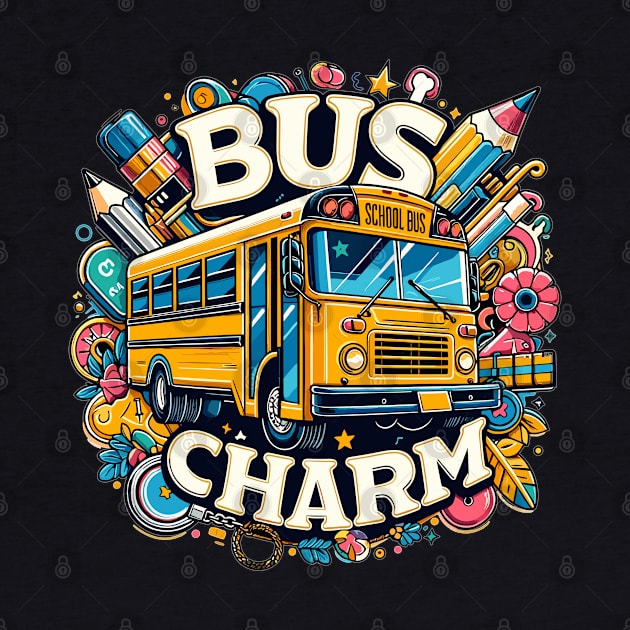 School Bus Education, Bus Charm by Vehicles-Art